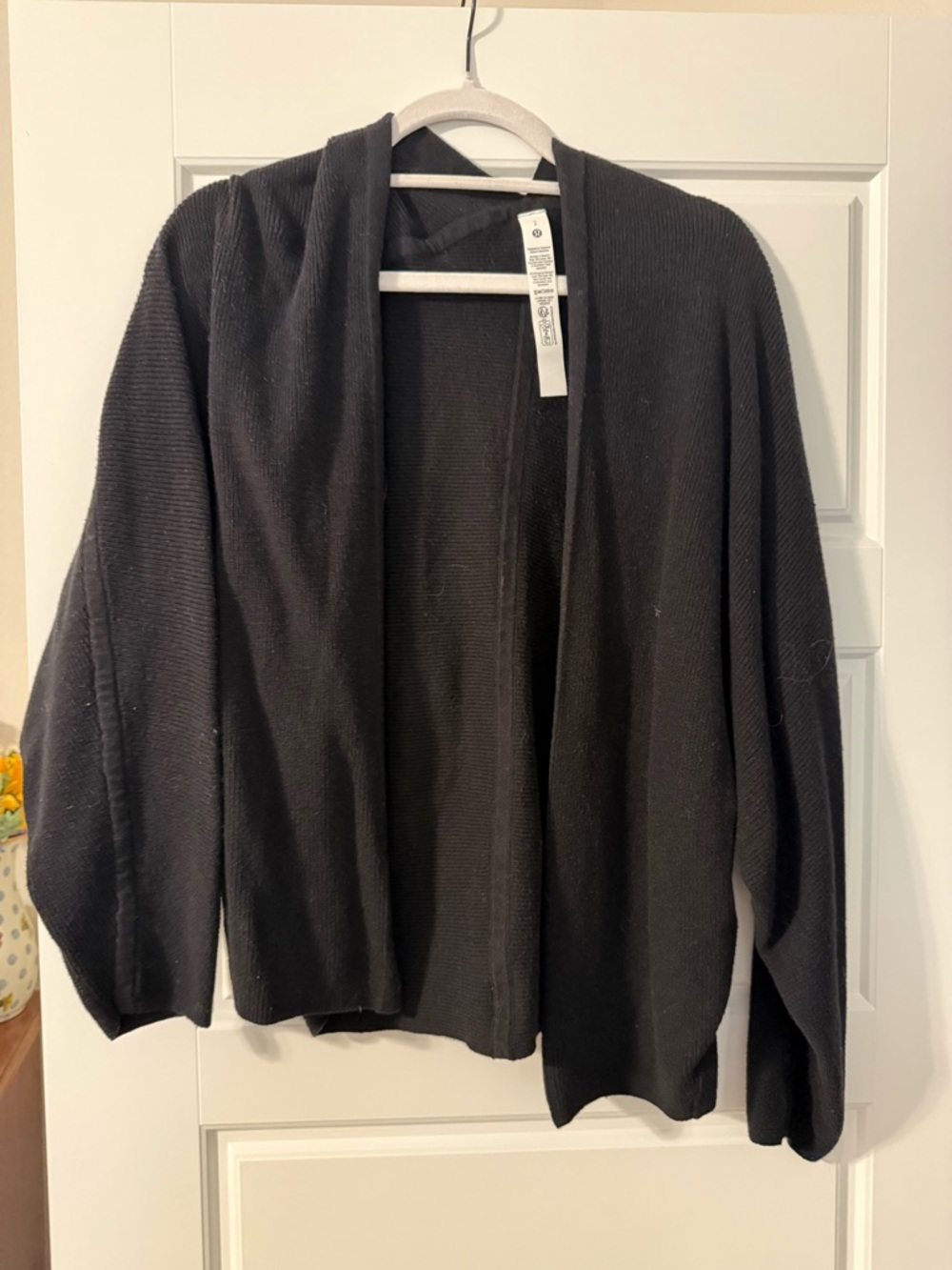lululemon athletica Black Open-Front Knit Cardigan